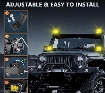 тырал: - 2 светодиодных балки 4 дюйма. - 3000 люмен - от 12 до 24 В — 2