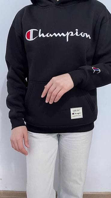 толстовка: Мужская толстовка, XL, Champion, Новый, цвет - Черный, Платная доставка — 1