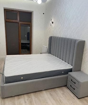65 style: Кровать на заказ, Двуспальная кровать, С мягкой обивкой — 1