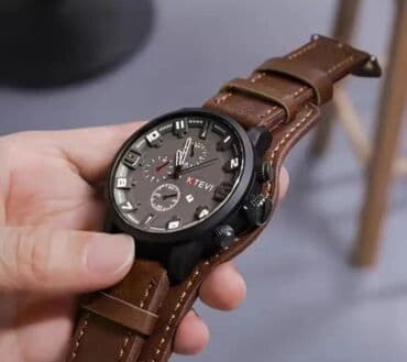 ремень кожаный мужской: Классические часы часы, Водонепроницаемые, Мужские, Новый — 2