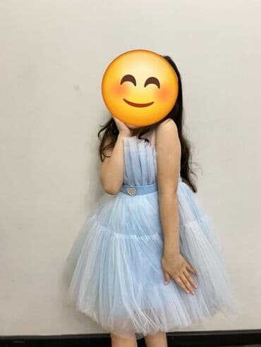 детская бальная обувь: Детское платье, цвет - Синий — 1