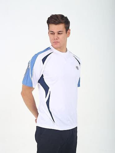 свободная рубашка: Мужская спортивная футболка с коротким рукавом. - Материал: легкая — 8