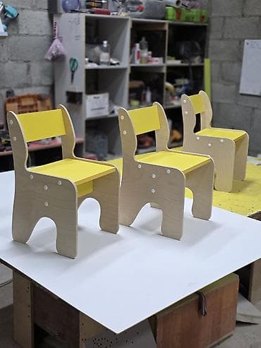 Детский стул, Дерево, цвет - Желтый