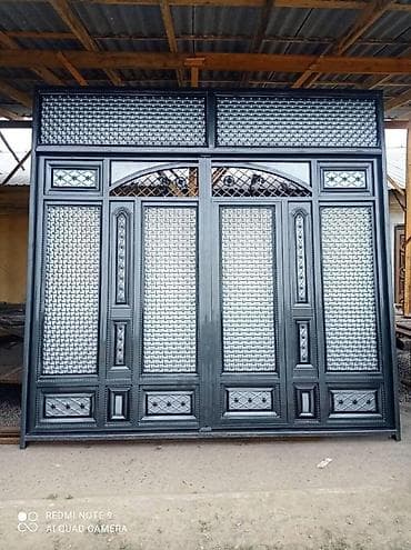 Үй жана бакча: Металлические уличные ворота с калиткой и декоративной надставкой - — 6