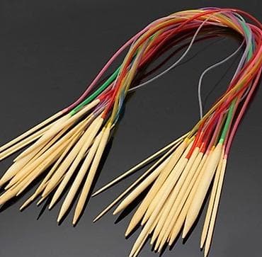 швейный нож: Набор круговых вязальных спиц - Материал спиц: гладкое дерево/бамбук — 1