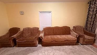 Комплекты офисной мебели: Комплект мягкой мебели, Б/у, Самовывоз, цвет - Коричневый — 1