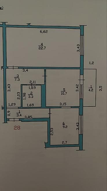 6: 2 комнаты, 56 м², Рабочий Городок 106 серия улучшенная, 7 этаж, Евроремонт — 10