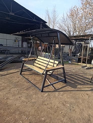 барбекью: Садовые качели Металл, Со спинкой, С крышей — 2