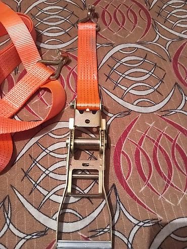 Кайыштар жана курлар: Стяжной ремень с храповиком (ратчет) и крюками - Материал ленты: 100% — 1