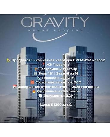 imak: 1 комната, 48 м², Элитка, 6 этаж, ПСО (под самоотделку) — 1