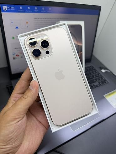 apple whatch: IPhone 16 Pro Max, Б/у, 256 ГБ, Золотой, Коробка, 90 % — 2