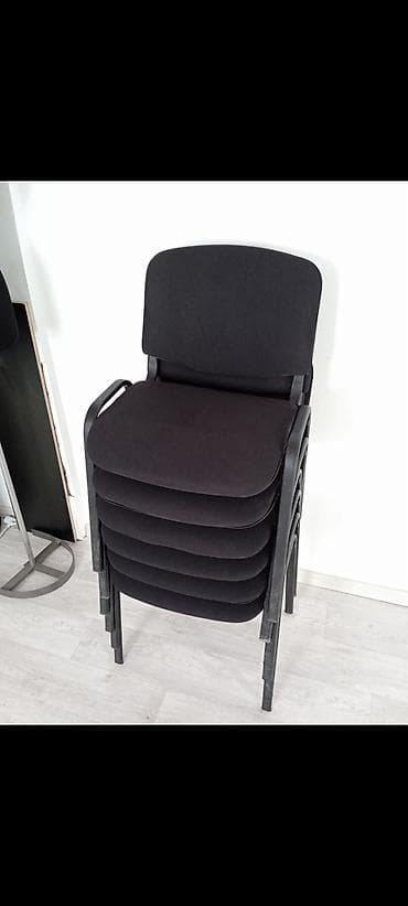 Офисный стул, Б/у, цвет - Черный, Железо