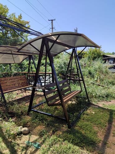 купить бу качели садовые: Садовые качели Металл, Со спинкой, С крышей — 16