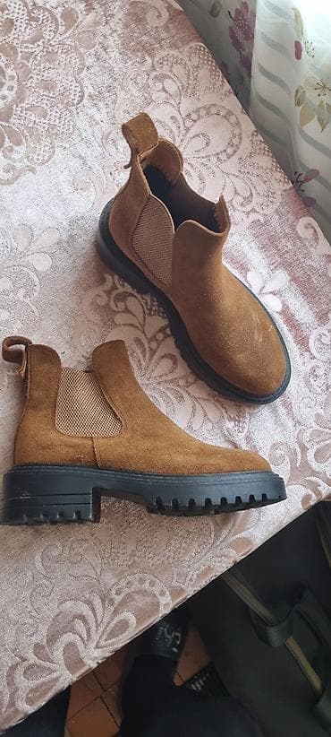 Ботинки и ботильоны: Замшевые челси, цвет карамельный (рыжий). - Материал верха: замша. - — 1