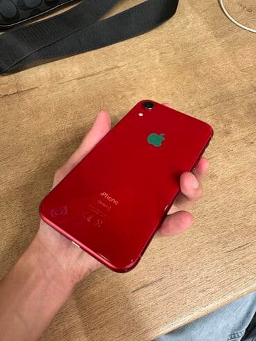 IPhone Xr, Б/у, 128 ГБ, Красный, Защитное стекло, 77 %