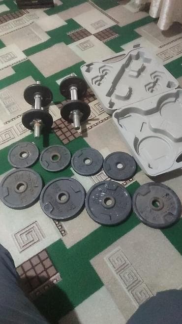 Спорттук сумкалар: Тренажёрный гантель сатылат общий 18 кг баасы 5 мин сом — 3