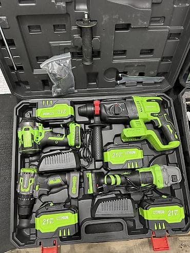 lithium: Аккумуляторный набор электроинструментов 21V (Li‑ion), в чемодане — 1