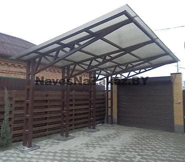 Все для дома и сада: Навес, Односкатный, Металл, Поликарбонат, Установка — 1