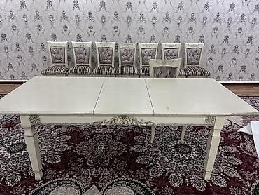 small table: Стол и стул для зала, Б/у, цвет - Белый — 5