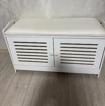 банкетка для пианино: Банкетка, Б/у, С полками, цвет - Белый — 2