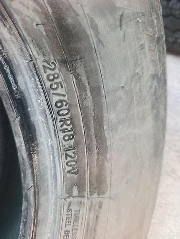 кебез тыткан: Шиналар 285 / 60 / R 18, Жай, Колдонулган, Жуп, Жол тандабастар (АТ/МТ), Жапония, Toyo — 3