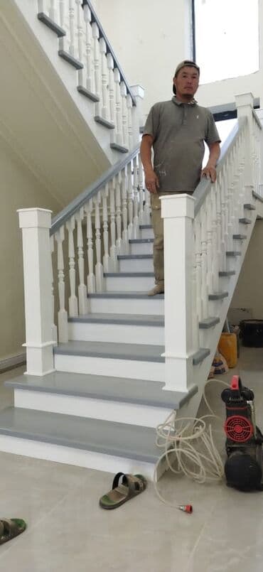 срочно дом: Деревянная лестница Для дома, Вид дерева: Дуб, Форма лестницы: Прямая, Стиль: Классический — 9