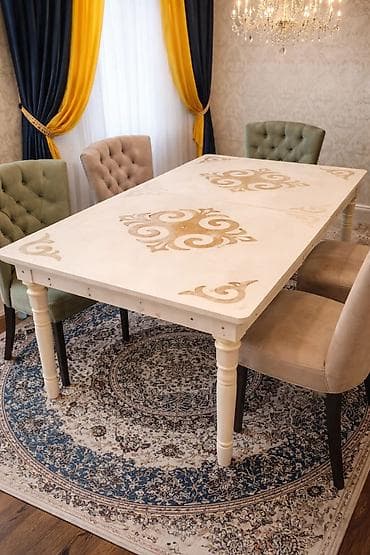 Национальный кыргызский стол, Раскладной, Дерево, цвет - Бежевый