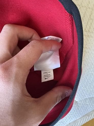 tech fleese: Толстовка Nike с капюшоном на молнии, бордового/красного цвета — 6