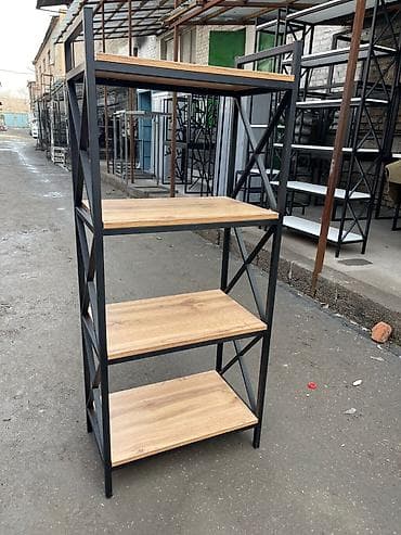 сетка металическая: Металлический стеллаж в современном стиле лофт - Конструкция: прочная — 1