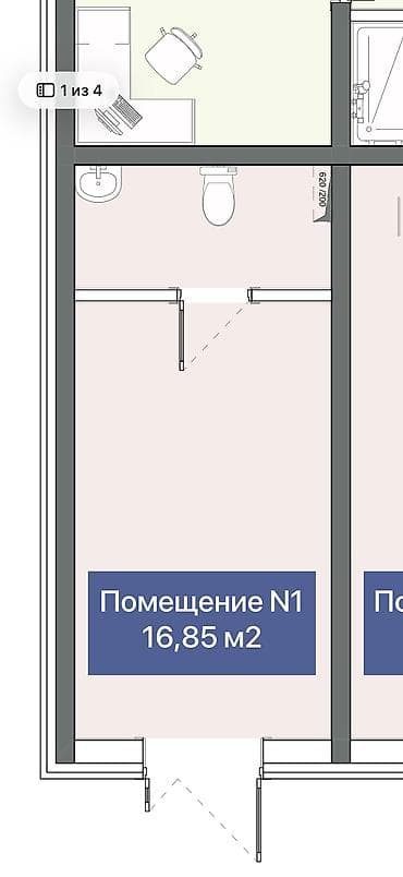 аренда ямы: Помещение в ЖК «Алтай», район нового Ошского рынка. - Площадь: 16,85 — 1