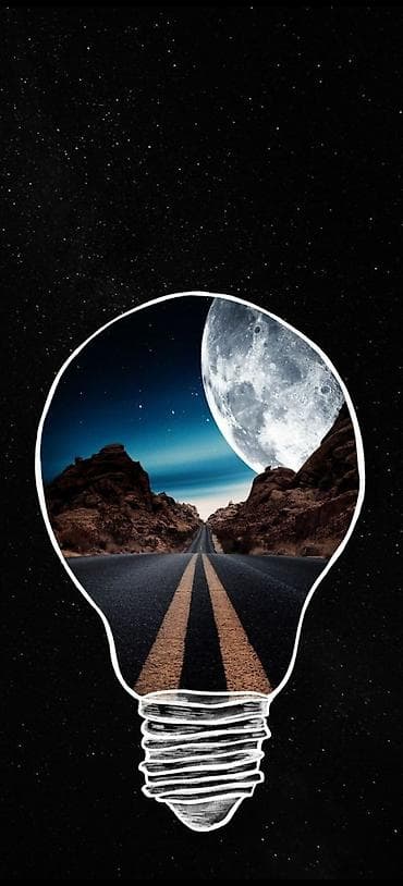 Декор и интерьер: Постер/картина “Дорога к луне” в форме лампы - Авторский коллаж — 1