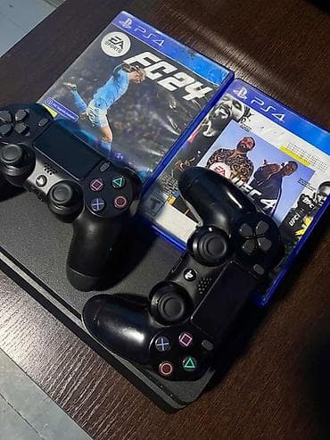 sony plastation 4: Игровая консоль Sony PlayStation 4 Slim (черная) Комплектация: - — 2