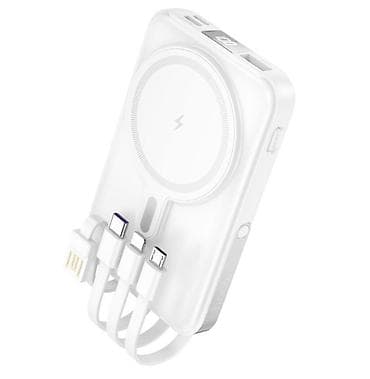 usb lightning: Внешний аккумулятор Hoco с беспроводной MagSafe-зарядкой и встроенными — 3