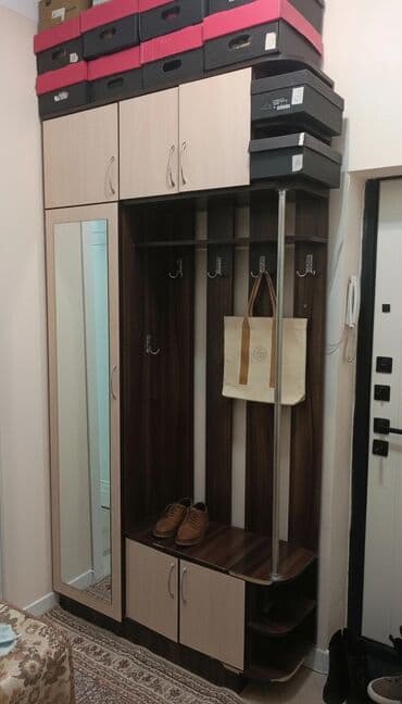 шкафы металлические для раздевалок бу: Шкаф-прихожая, Б/у, С зеркалом, ЛДСП — 2