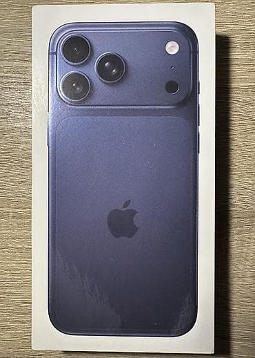 IPhone 17 Pro Max, Жаңы, 256 ГБ, Көк, Куту, Кабель