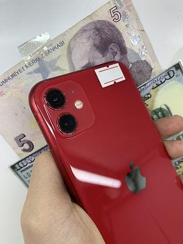 IPhone 11, Б/у, 64 ГБ, Красный, Защитное стекло, 100 % — 2