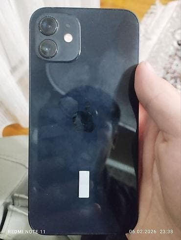 IPhone 12, Б/у, 256 ГБ, Черный, Чехол, Кабель, 73 %