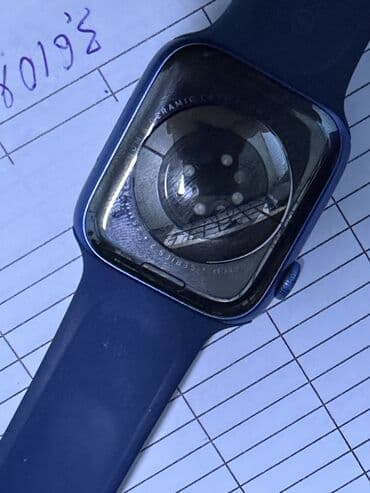 часы apple watch 7: Apple Watch Series 7 (GPS), 45 мм Комплект полный Цвет:синий 32гб — 3