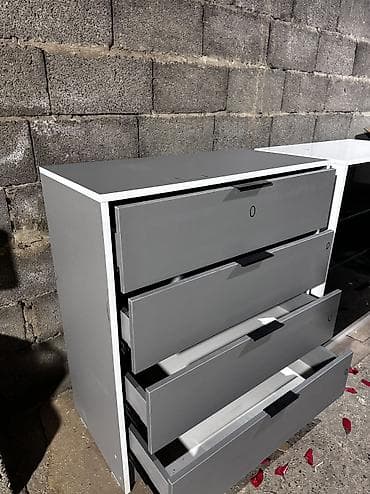 Комод для одежды, Новый, Без зеркала, ЛДСП, цвет - Серый, Самовывоз