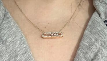 женский кошелек с отделением для телефона: Кулон, Проба 585, Фианит, Абстрактные формы — 2