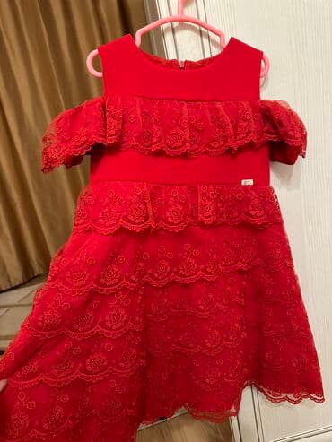 сумка детская для девочке: Детское платье, цвет - Красный, Б/у — 2