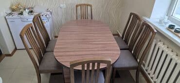 кухыный мебел: Кухонный стол, Б/у, Овальная, Нераскладной — 3