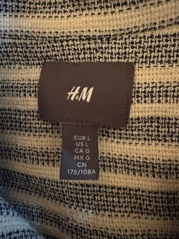 брендовая мужская одежда по низким ценам: Мужская рубашка, L, XL, H&M, Новый, цвет - Серый — 8
