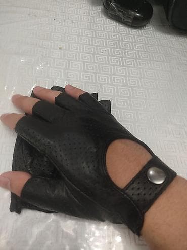 перчатки кожа: Перчатки, варежки, Унисекс, Б/у, цвет - Черный — 5