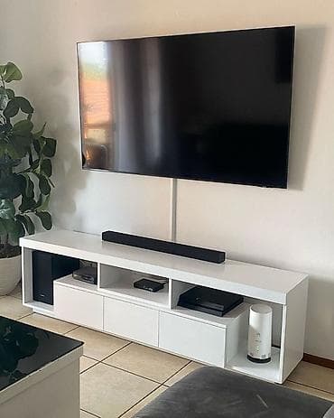 прошивка телевизор: Тумба и подставка для телевизора, Новый, Напольная, ЛДСП, цвет - Белый — 1