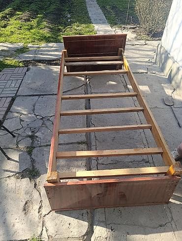 Шкафтар: Односпальная кровать основание из дерева. - Размер спального места — 1