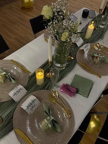 Свечи и подсвечники: Услуга ДЕКОР СТОЛА 


Декор для сервировки стола в элегантном стиле — 3