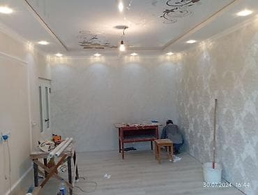 услуга поклейка обоев: Шпаклёвка краска ламинат обой гипсокартон бамбук панел текстура — 5