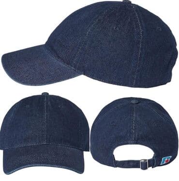 брендовые мужские спортивные костюмы из турции: Russell Athletic. Джинсовая кепка. 100% хлопок, деним с эффектом — 3