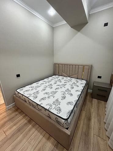 спальная: Спальный гарнитур, Новый, Двуспальная кровать, Кыргызстан, Бесплатная доставка, цвет - Бежевый — 3